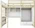 Stilvora Hochbett 90x200cm mit Schreibtisch, Kleiderschrank und Schubladen, natur (QTEQ3DDGBQR)