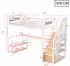 Stilvora Hochbett 90x200cm weiß, Metall, mit LED, Regal und Tisch
