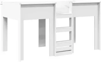 vidaXL Etagenbett Kinder, wei&szlig;, 90x190cm, Holzwerkstoff (3410475)