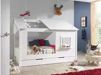 Vipack Kinderbett "Hausbett, aus MDF und Massivholz wei&szlig; lackiert, inkl. Fenster