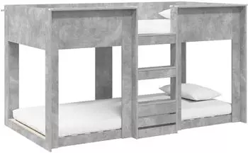 vidaXL Etagenbett f&uuml;r Kinder betongrau 100x200cm Holzwerkstoff (3410422)
