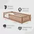 Kids Collective Bodenbett mit Rausfallschutz & Lattenrost, 90x200cm, zimt (90x200)