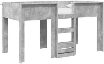 vidaXL Etagenbett f&uuml;r Kinder, Holzwerkstoff, betongrau, 100x200cm (3410502)