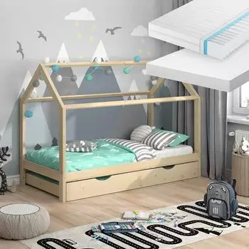 VitaliSpa Wiki Hausbett 90x200cm mit Schublade (37586)