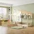 OKWISH Hausbett 90x200cm mit LED und Regal, Massivholz, natur
