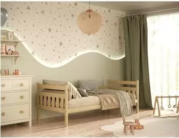 RAUMHIRSCH Dawid Kinderbett mit Lattenrost, Holz, natur lackiert, 80x160cm