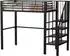 Stilvora Hochbett mit Treppe und Stauraum, 90x200cm, schwarz (QTEH4GN2YI69)