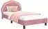 vidaXL Kinderbettgestell mit Kopfteil rosa 90x190cm, Samt (42010918)