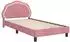 vidaXL Kinderbettgestell mit Kopfteil rosa 90x190cm, Samt (42010918)
