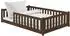 Kids Collective Bodenbett mit Rausfallschutz & Lattenrost 120x200cm, dunkelbraun (Juge)