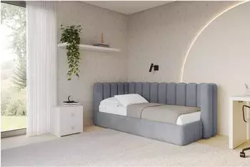ALTDECOR HUGY Jugendbett mit Bettkasten, grau, 90x200cm (800001859360)