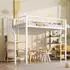 Stilvora Hochbett 90x200cm mit Treppe, Kleiderschrank & Regalen, weiß, Metall/MDF (QTEX25CF0J74UW)