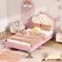 Stilvora Kinderbett Wellenform-Kopfteil, LED, 90x200cm, rosa (KABDR5VAR59G)