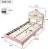 Stilvora Kinderbett Wellenform-Kopfteil, LED, 90x200cm, rosa (KABDR5VAR59G)