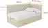 ALTDECOR Lovy Jugendbett mit Bettkasten links, 80x200cm, beige (800001609134)
