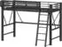 Stilvora Hochbett 90×200cm, Metall, schwarz, mit LED und Aufbewahrungskorb