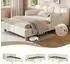 Stilvora Kinderbett 90x200 gepolstert, Samt, beige, Rausfallschutz