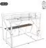 Stilvora Hochbett 90x200 mit Schreibtisch, Treppe & LED, Metall/MDF, weiß (QTER1QRGC7L2D12)