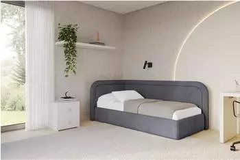 ALTDECOR JOVY Jugendbett mit Bettkasten und Matratze, 80x200, dunkelgrau (Casablanca 2315)