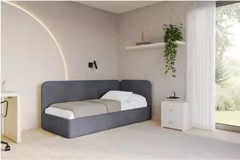 ALTDECOR Elsy Jugendbett mit Bettkasten und Matratze, 90x200, dunkelgrau