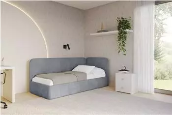 ALTDECOR Elsy Jugendbett mit Bettkasten und Lattenrost, 80x200, grau (Casablanca 2314)