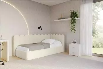 ALTDECOR Arty Jugendbett mit Bettkasten und Matratze, beige, 90x200cm (800001942418)