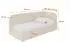 ALTDECOR ELRY Jugendbett mit Bettkasten und Lattenrost, Cord, beige, 80x200cm (800001941606)