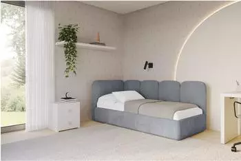 ALTDECOR VELY Jugendbett mit Bettkasten und Matratze, 80x200cm, grau (800001942528)