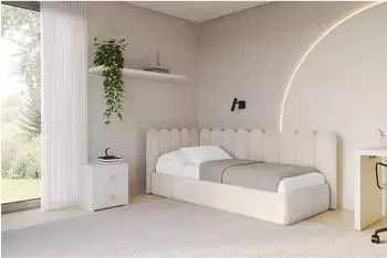 ALTDECOR ARTY Jugendbett mit Bettkasten, beige, 90x200cm (800001942097)