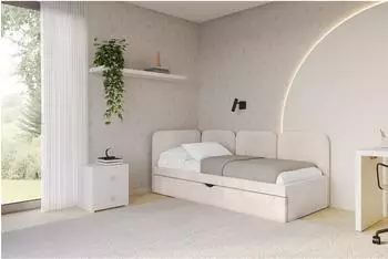 ALTDECOR Alvy Jugendbett mit Bettkasten, beige, 90x200cm (800001941008)