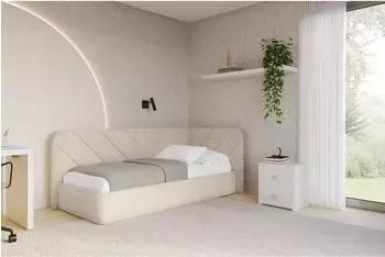ALTDECOR FIKY Jugendbett mit Bettkasten und Lattenrost, 100x200cm, beige (800001942157)