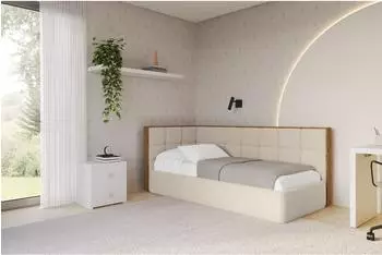 ALTDECOR SOVY Jugendbett mit Bettkasten, 90x200cm, dunkelbeige (800001942645)