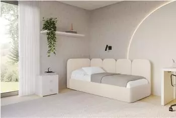 ALTDECOR VELY Jugendbett mit Bettkasten, 90x200cm, beige (800001942493)