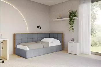 ALTDECOR SOVY Jugendbett mit Bettkasten, grau, 100x200cm (800001942344)
