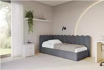 ALTDECOR Arty Jugendbett mit Bettkasten, 100x200cm, dunkelgrau (800001942093)