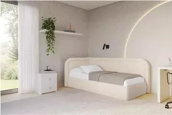 ALTDECOR JOVY Jugendbett mit Bettkasten, 90x200cm, beige (800001942525)