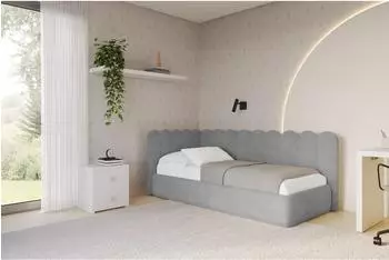ALTDECOR Arty Jugendbett mit Bettkasten, 90x200cm, grau (800001942122)