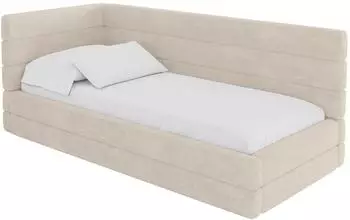 ALTDECOR BEMY Jugendbett mit Bettkasten, Polsterbett 90x200cm, beige (800001941527)