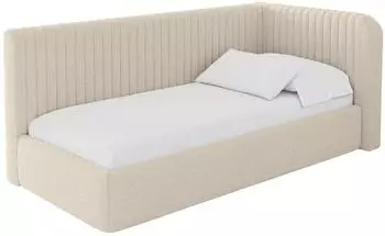 ALTDECOR AURY Jugendbett mit Bettkasten, 90x200cm, dunkelbeige