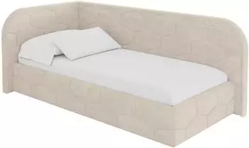ALTDECOR JAXY Jugendbett mit Bettkasten, Polsterbett 100x200cm, beige (800001941666)