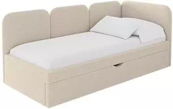 ALTDECOR Alvy Jugendbett mit Bettkasten und Matratze, 90x200cm, dunkelbeige (800001940996)