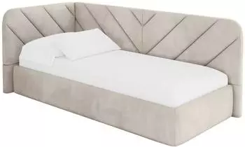 ALTDECOR FIKY Jugendbett mit Bettkasten, Polsterbett 80x200cm, beige (800001942218)