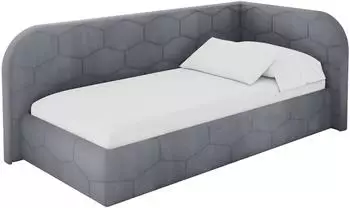 ALTDECOR JAXY Jugendbett mit Bettkasten und Lattenrost, 100x200cm, grau (800001942491)