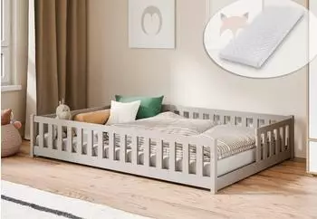 Kids Collective Bodenbett mit Rausfallschutz & Lattenrost, Montessori, Kinder (K9260)