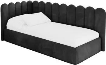 ALTDECOR Arty Jugendbett mit Bettkasten, schwarz, 100x200cm (800001942124)