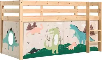 Vipack PINO Halbhohes Bett "Dino" 90x200cm, Kiefer massiv natur