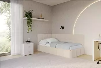 ALTDECOR Livy Jugendbett mit Bettkasten 90x200cm, dunkelbeige (800001954836)