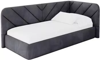 ALTDECOR FIKY Jugendbett mit Bettkasten, 100x200cm, dunkelgrau (800001942188)