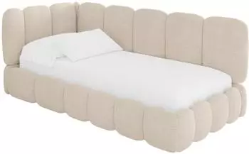 ALTDECOR AVRY Jugendbett mit Bettkasten, Polsterbett 90x200cm, beige (800001941929)
