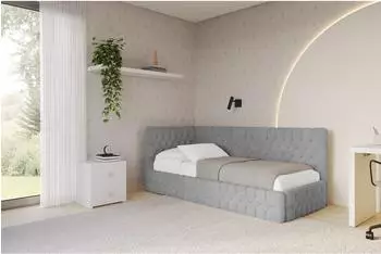 ALTDECOR MULY Jugendbett mit Bettkasten 80x200cm, grau (800001942587)